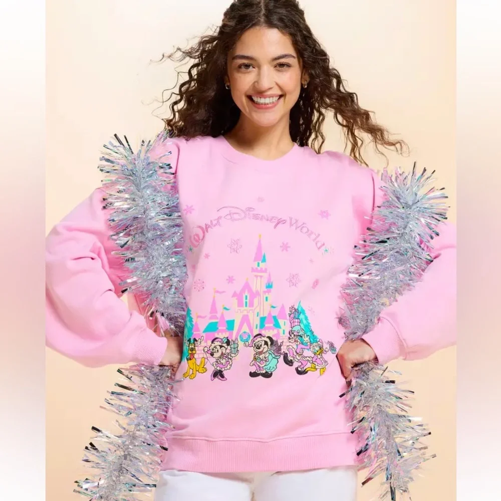 Santa Mickey Mouse and Friends Holiday Pullover Sweatshirt Walt Disney World XS - Picture 2 of 11